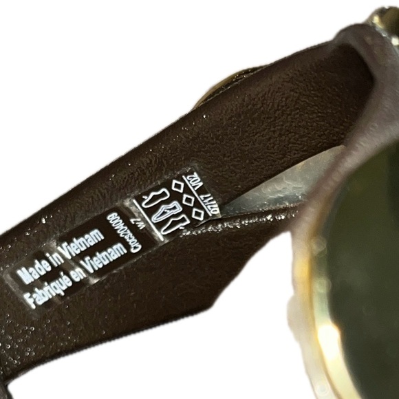 Crocs Sanrah Hammered Circle Wedge Flip Sandal Women's size W7 ESPRESSO/GOLD EUC - Picture 9 of 11